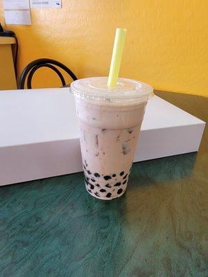 Boba milk tea! Boba is pretty good- fresh and so tender!