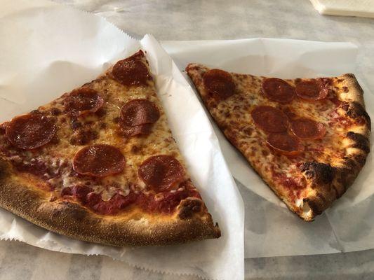 My favorite lunch. Two pepperoni slices and a beer!