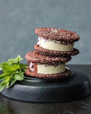 Chocolate-Mint Ice Cream Sandwich