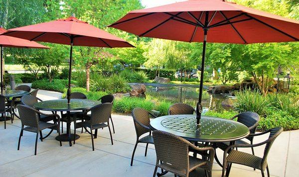 Water feature at Campus Commons Senior Living.