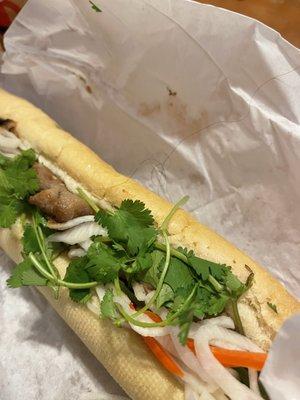 BBQ pork Vietnamese sandwich with a hair!!!!