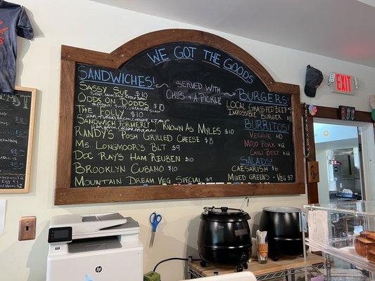 Menu board