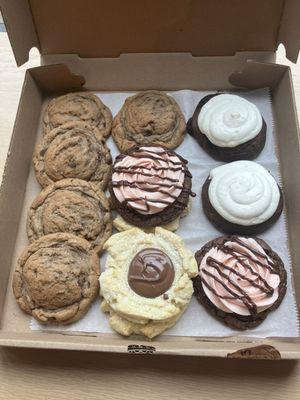 Chocolate chip! Whoopie pie, Chocolate covered strawberry and Nutella thumbprint.