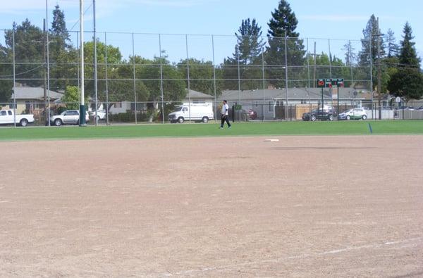 Short left field, tall fence