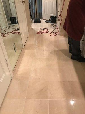 Marble Bathroom Floor just polished