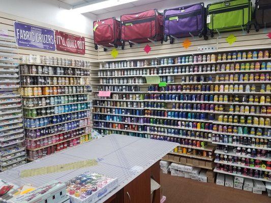 Quilting and embroidery thread from Glide, Signiture, Omni, Wonderfil, Floriani, Aurifil, Robson Anton and so much more.