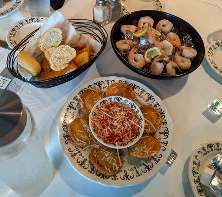 Toasted Ravioloi, Shrimp, and Bread!