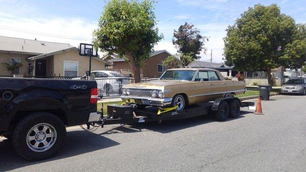 Transporting my 63' Impala with the newly purchased trailer from Sky Trailers