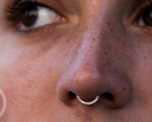 Septum with titanium cz eternity clicker