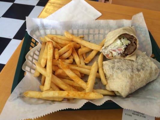 Gyro wrap with fries