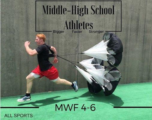 Sports Performance training offered for middle-high school athletes.