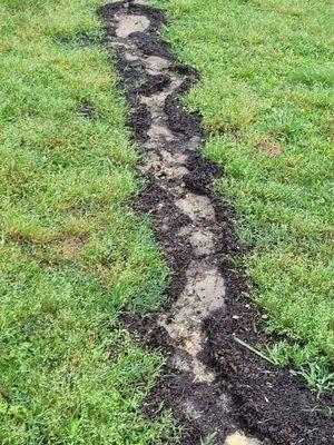 French drain after rain