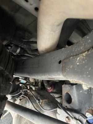 Was not positioned correctly , exhaust sat too close to subframe which rattled.