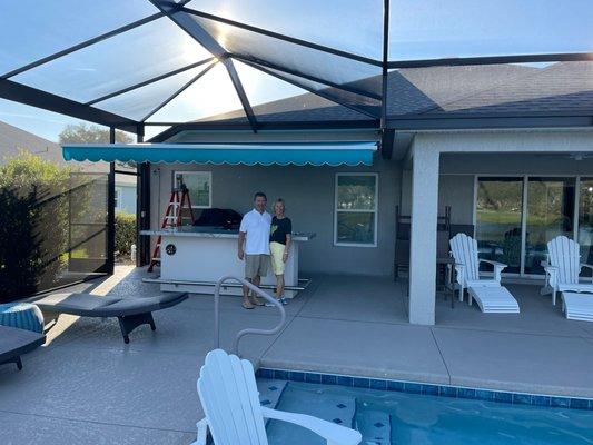 Sunsetter retractable awning with Sunbrella fabric from Awning Authority by Authority Home Solutions in The Villages, Florida