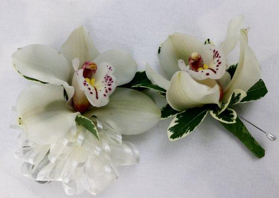 Orchid Corsage & Boutonniere pair for your Special Day by Westchester Flower Shop Designers!