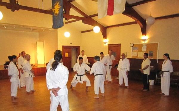 Special guest Jim Sagawa (Godan) demonstrating a sparring drill