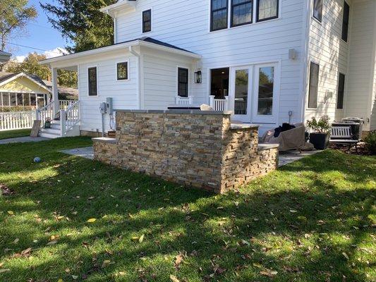 Backside of outdoor kitchen.