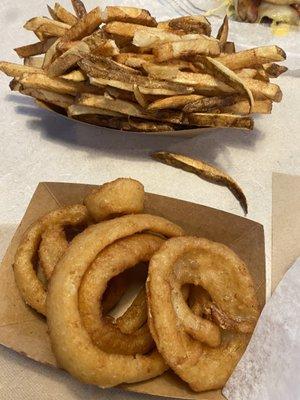 Fresh cut fries and onion rings