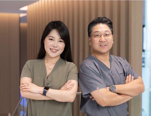 Director of Laser Light Specialist Dr. Charles K. Lee, MD and laser specialist nurse Lili, RN