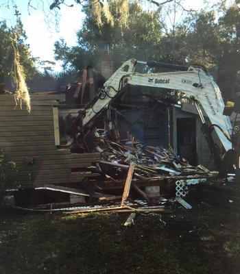 Start of a house demolition