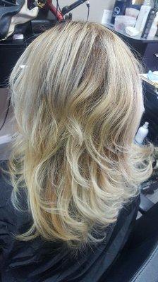 Warm tone within the blonde