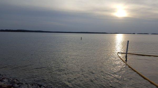 Calming water on a beautiful day.