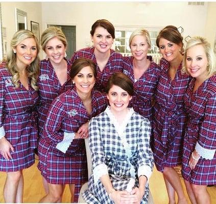 Our beautiful bridal party after hair and makeup!