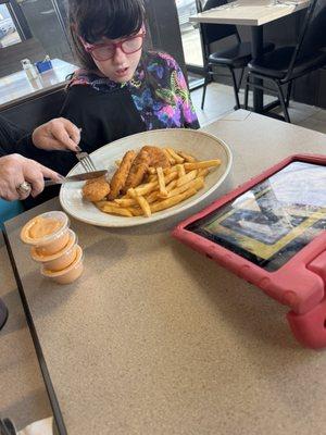 Chicken nuggets and fries