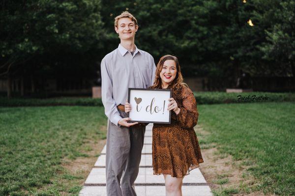 Engaged at Nelson Atkins.