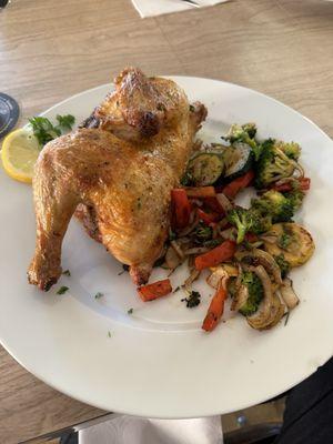 1/2 chicken and veggies