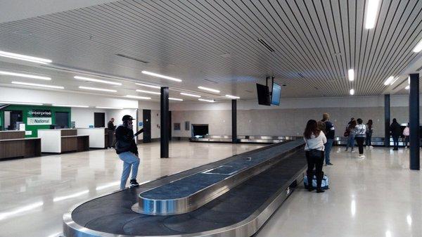 As for a baggage carousel, this is it. Rental car counters are to the left.