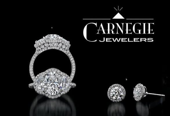 Diamond "HALO" design, Ring & Earrings