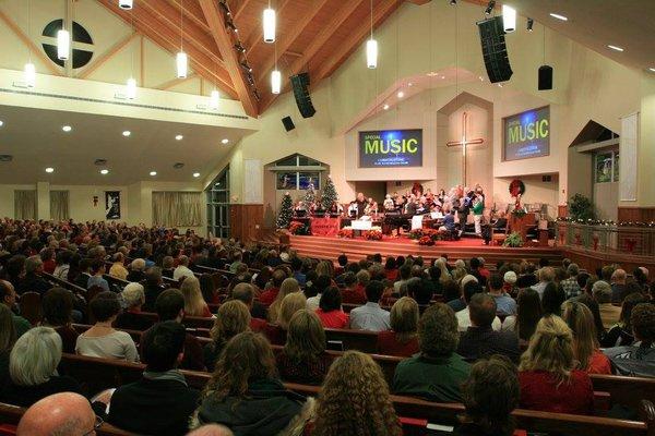 Worship as seen from the back of the sanctuary