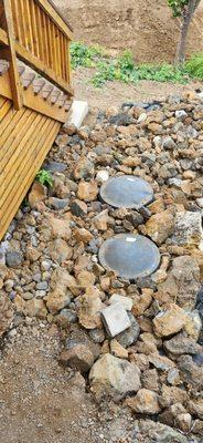 Exposed covers of a Septic Tank