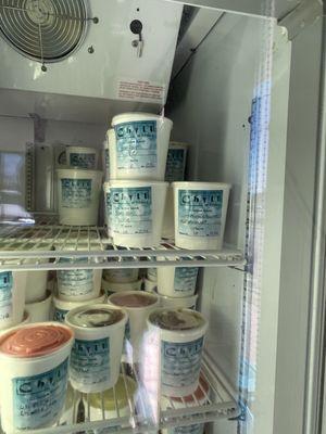 Freezer with pints and quarts to go.