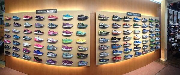 Our new running shoe wall!