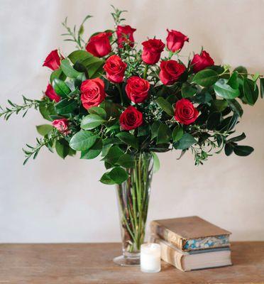 Tall Red Rose Arrangement- PREMIUM