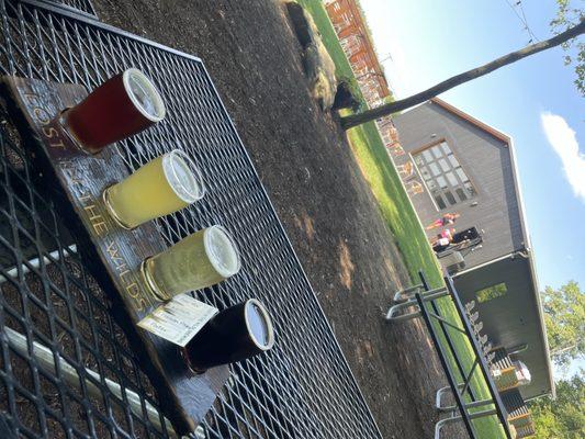 Outdoor beer flight!