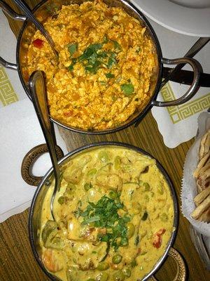 Navratan korma and paneer bhurji