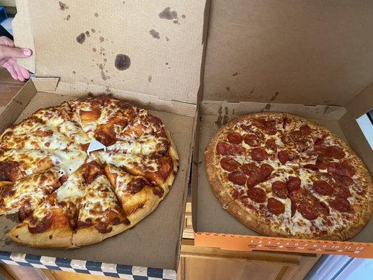 On the left of Ricky's lrg.  Vs Little Caesars pepperoni xtra most bestess