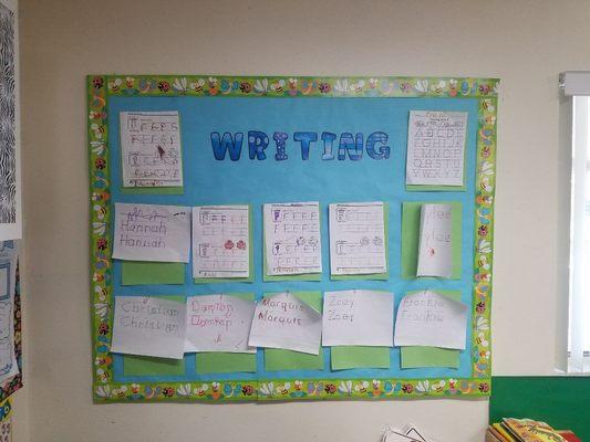 Writing wall in Squirrel Class