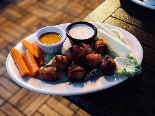 Bacon-wrapped tots