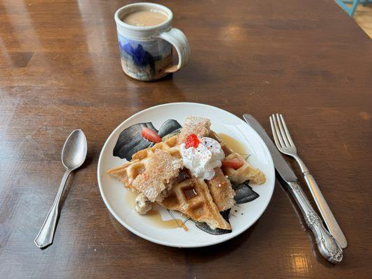 Waffle with cake!