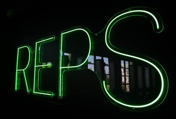 Neon sign in the strength room!