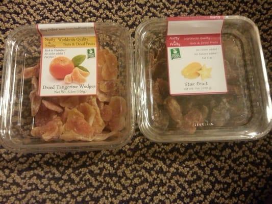 my dried fruit - tangerine and starfruit (a little over $12 for these two)