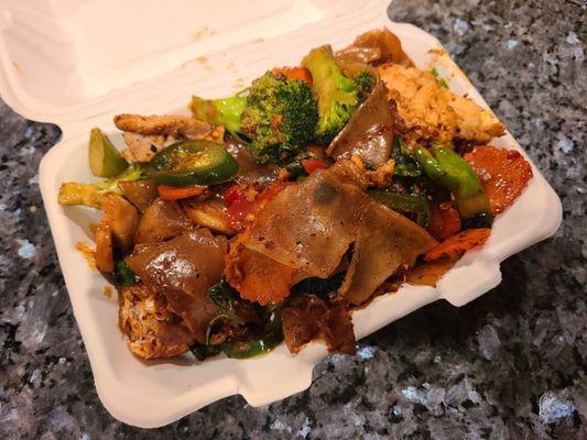 Drunken Noodles with Chicken - extra spicy