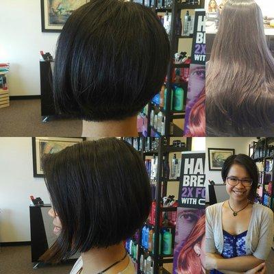 Hair by Natasha  makeover before and after A-line bob