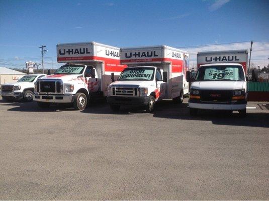 U-Haul trucks available to rent at The Carpet and Floor Store in Summersville