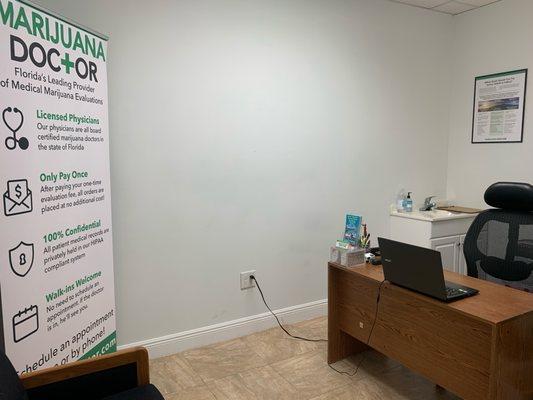 Marijuana Doctor Aventura holistic doctor's office interior