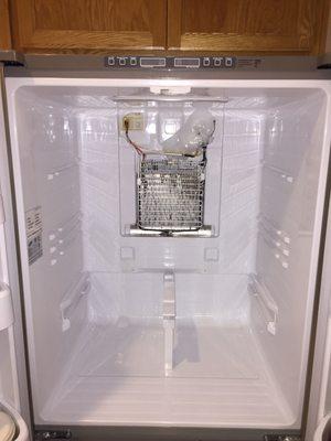 The frozen back panel on our Samsung refrigerator before I contacted Dale for advice.